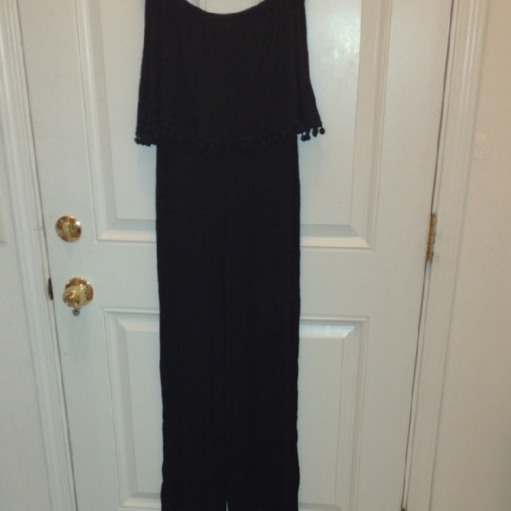 Boohoo Black Jumpsuit with Three-Quarter Sleeves